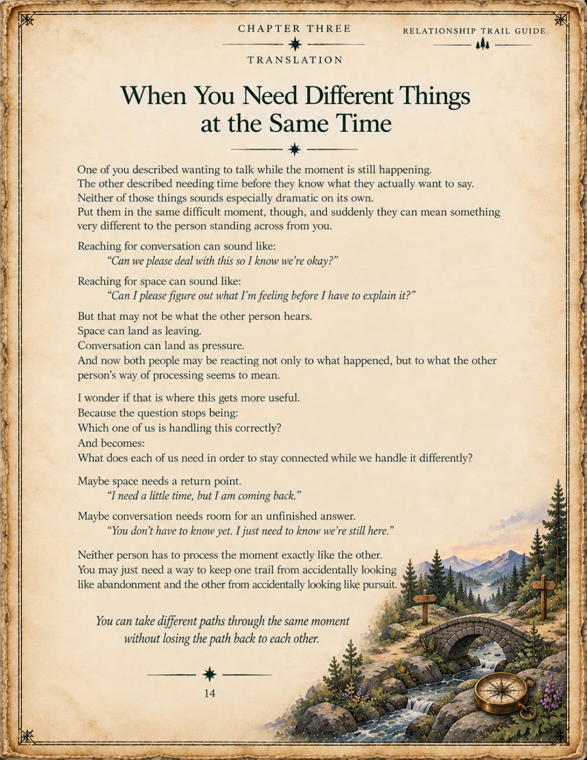 Sample Relationship Trail Guide page