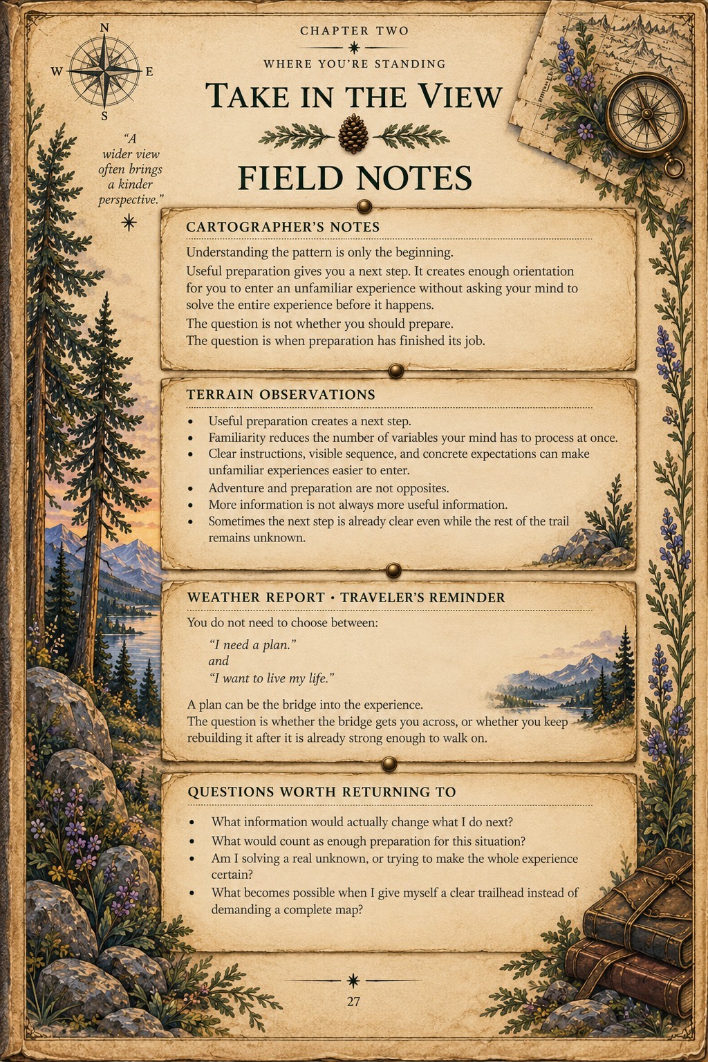 Atlas Field Notes sample titled Take in the View