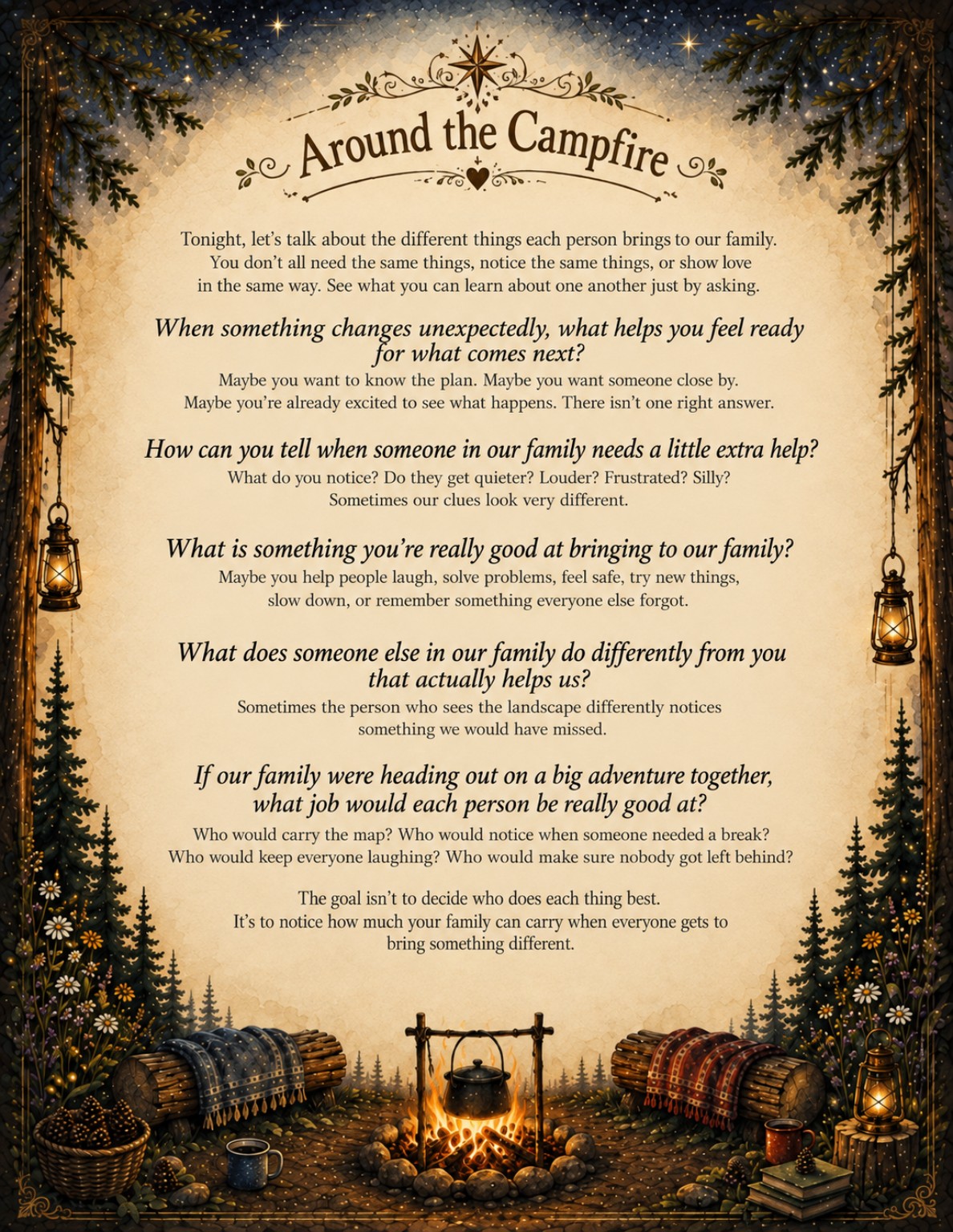 Family Atlas Around the Campfire discussion sample