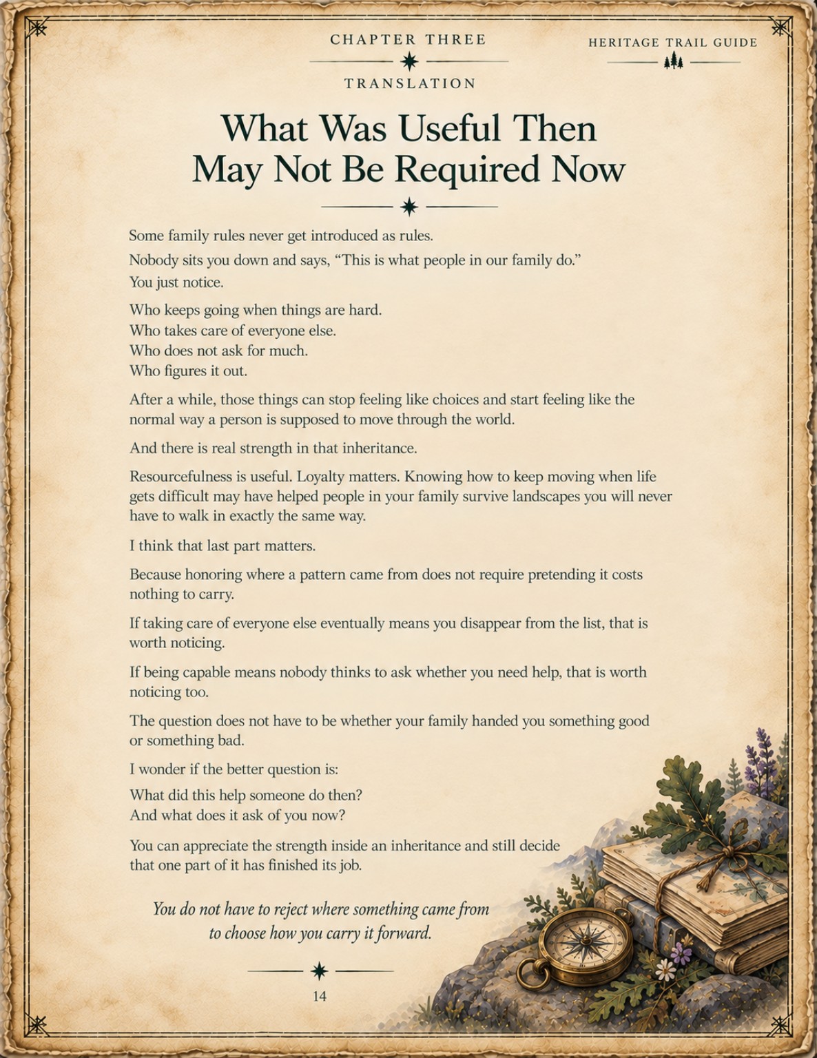 Heritage Trail Guide sample titled What Was Useful Then May Not Be Required Now