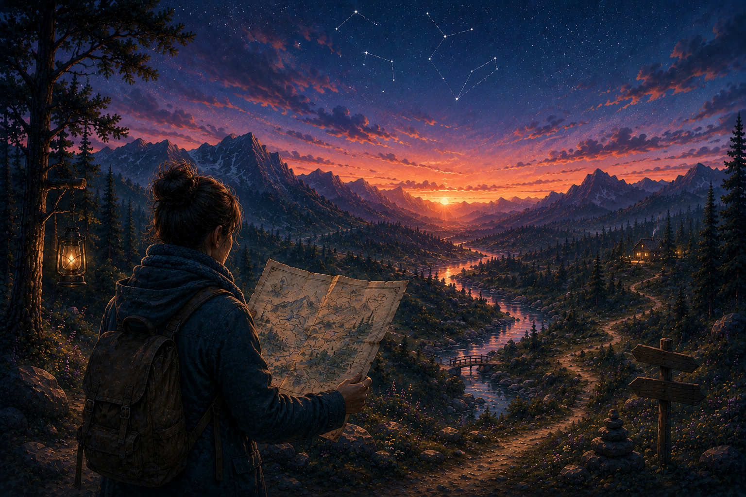 A messenger retracing part of a familiar celestial trail to review the route.